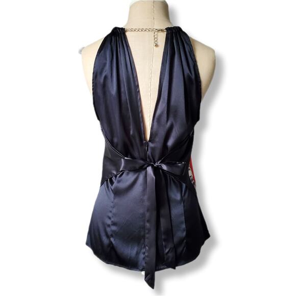 Vtg Cache Silk Scarf Chain Halter Top Blouse M Fairy Goth Witchy Whimsigoth NEW - Picture 4 of 10